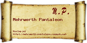 Mehrwerth Pantaleon névjegykártya